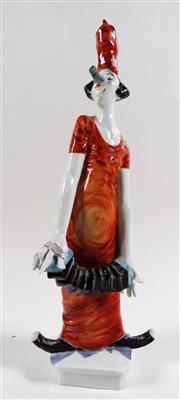 Clown mit Harmonika, Entwurf Peter Strang 1988, Ausführung Meissen 1990 - Schmuck, Kunst und Antiquitäten