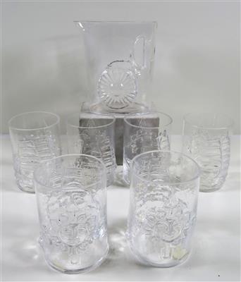 Kleiner Krug "Margerite" und 6 Becher, Firma Riedel, Ende 60er Jahre - Schmuck, Kunst und Antiquitäten