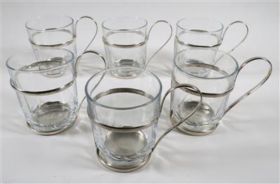 Sechs Wiener Teeglashalter, um 1900 - Schmuck, Kunst & Antiquitäten