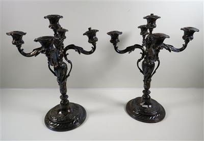 Paar fünfflammige Leuchter im Rokokostil, 20. Jahrhundert - Schmuck, Kunst und Antiquitäten
