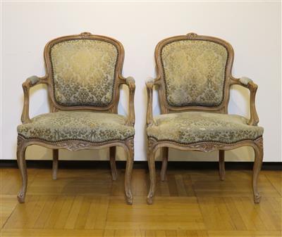 Zwei Armfauteuils im Louis-Quinze-Stil, 19. Jahrhundert - Klenoty, umění a starožitnosti