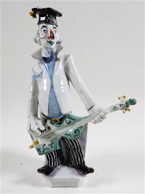Clown mit Gitarre, Entwurf Peter Strang 1989, Ausführung Meissen 1990 - Schmuck, Kunst & Antiquitäten