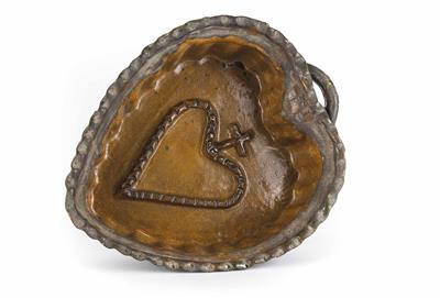 Herzförmige Backform, 19. Jahrhundert - Klenoty, umění a starožitnosti