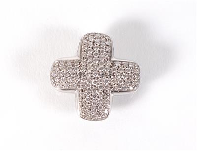 Brillant-Kreuzanhänger zus. ca. 1,65 ct - Schmuck, Kunst & Antiquitäten