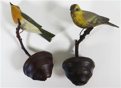 Zwei Viechtauer Singvögel, Oberösterreich, 19. Jahrhundert - Gioielli, arte e antiquariato