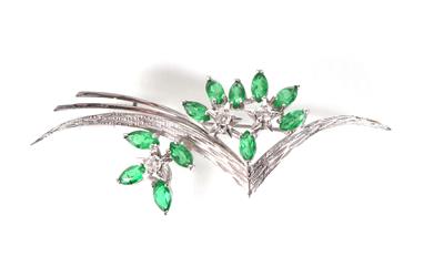 Brillantbrosche zus. ca. 0,25 ct - Jewellery, antiques and art