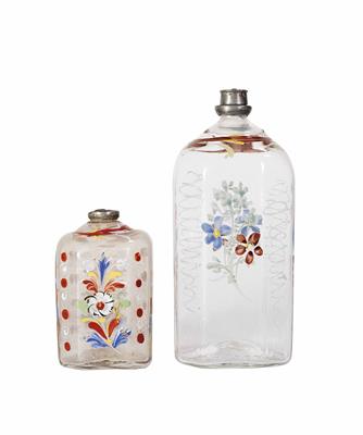 Zwei Branntweinflaschen, Alpenländisch, um 1800 - Klenoty, umění a starožitnosti