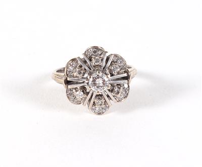 Brillant-Diamantdamenring zus. ca. 0,65 ct - Klenoty, umění a starožitnosti