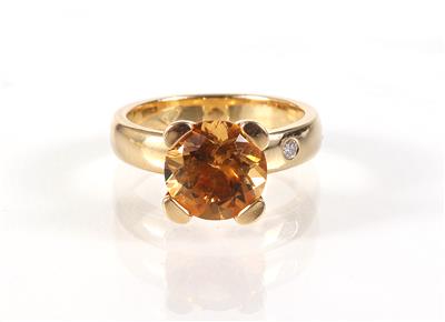 Brillantcitrinring - Jewellery, antiques and art