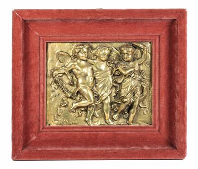 Reliefpanel mit drei tanzenden Putti, um 1900 - Klenoty, umění a starožitnosti