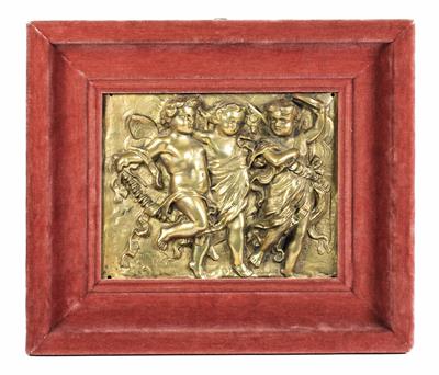 Reliefpanel mit drei tanzenden Putti, um 1900 - Jewellery, antiques and art