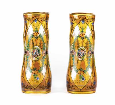 Paar Vasen, Böhmen, wohl Haida, Anfang 20. Jahrhundert - Klenoty, umění a starožitnosti