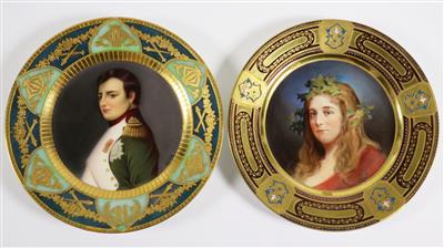 Zwei Bildnisteller "Napoleon I" und "Hebea", - Gioielli, arte e antiquariato
