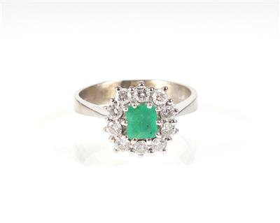 Brillant Smaragd Ring - Schmuck, Kunst & Antiquitäten