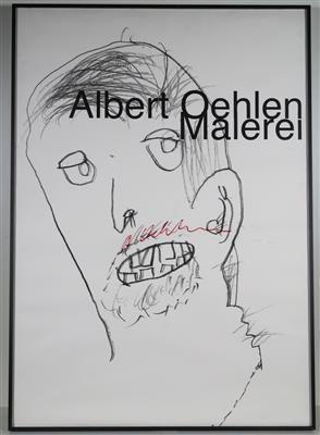 Signiertes Plakat Albert Oehlen Malerei - Jewellery, Works of Art and art