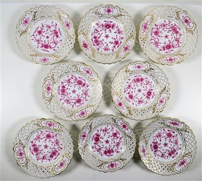 8 Gitterteller, Meissen, 1860-1924 - Klenoty, umění a starožitnosti