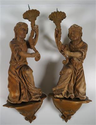 Paar Leuchterengel, wohl Deutsch um 1700 - Gioielli, arte e antiquariato