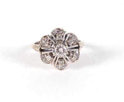 Brillant-Diamantdamenring zus. ca. 0,65 ct - Jewellery, antiques and art