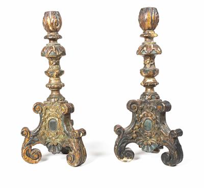 Paar barocke Kerzenleuchter, 19. Jahrhundert - Schmuck, Kunst & Antiquitäten