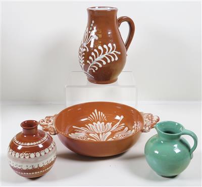 Kleiner Krug, Kännchen, Godenschale und kleine Vase, Schleiss Keramik, Gmunden und Hallstatt Keramik - Jewellery, antiques and art