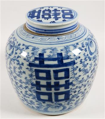 Blau-weißer Ingwertopf und Deckel, China - Gioielli, arte e antiquariato