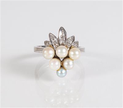 Diamant Kulturperlen Ring - Jewellery, antiques and art