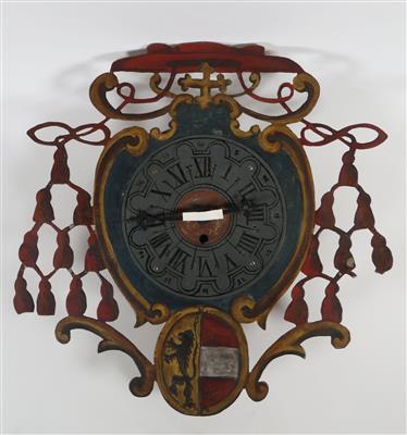 Uhrgehäuse in Form es erzbischöflichen Wappens von Salzburg, Anfang 20. Jahrhundert - Klenoty, umění a starožitnosti
