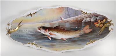 Ovale Fischplatte, Limoges um 1900 - Schmuck, Kunst & Antiquitäten