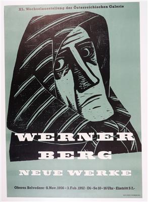 Ausstellungsplakat Werner Berg 1956/57 - Jewellery, antiques and art