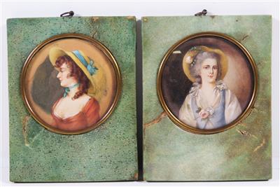 Zwei Miniaturen, wohl nach altem Vorbild, 19./20. Jahrhundert - Gioielli, arte e antiquariato