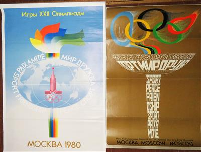 Zwei Original-Plakate der XXII. Olympischen Spiele 1980 Moskau - Jewellery, antiques and art