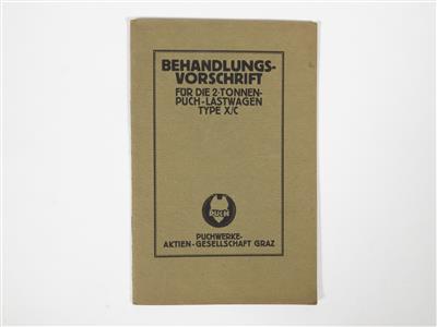 Puchwerke A. G. "Betriebsanleitung aus 1915 für LKW Type X/C" - Schmuck, Kunst & Antiquitäten