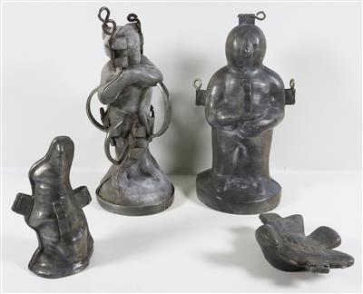 Sammlung von vier Zinn-Marzipan-Figuren, 19./20. Jahrhundert - Schmuck, Kunst & Antiquitäten