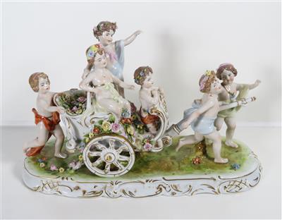 Blumenwagen mit Kindern, Scheibe-Alsbach, Thüringen, um 1960/70 - Gioielli, arte e antiquariato