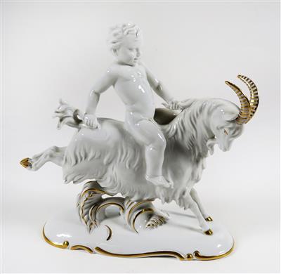 Putto auf Ziegenbock reitend, - Jewellery, Works of Art and art