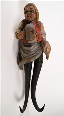 Gamsmandl - Kleiderhaken mit Gamskrucken, wohl München, 20. Jahrhundert - Gioielli, arte e antiquariato