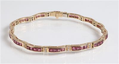 Brillant Rubinarmkette zus. ca. 0,25 ct - Gioielli, arte e antiquariato