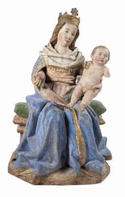 Madonna sitzend mit Kind, Süddeutsch, um 1480 - Schmuck, Kunst & Antiquitäten