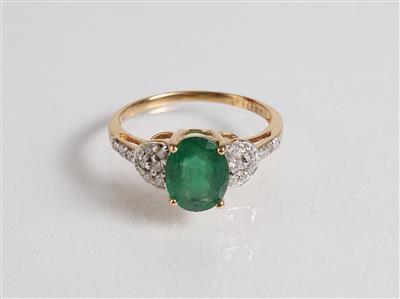 Brillant-Smaragdring - Gioielli, arte e antiquariato