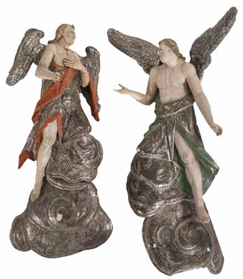 Engelpaar auf Wolken, Italien, 2. Hälfte 17. Jahrhundert - Schmuck, Kunst & Antiquitäten