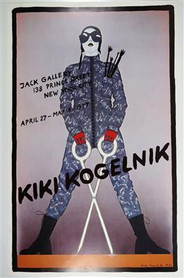 Ausstellungsplakat 1977 mit Bildmotiv "Superwoman" von Kiki Kogelnik (1935-1997) - Schmuck, Kunst & Antiquitäten