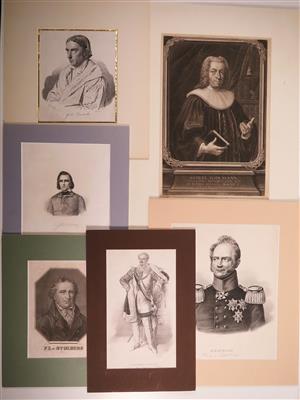 Konvolut von sechs Stück Porträtgrafik, 18. und 19. Jahrhundert - Klenoty, umění a starožitnosti