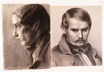 Zwei Zeichnungen, 19. Jahrhundert - Klenoty, umění a starožitnosti
