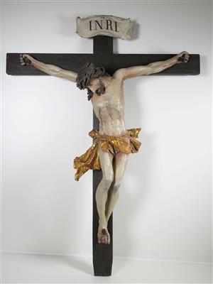 Kruzifix im Dreinageltypus, im Stil des Barocks, aus späterer Zeit - Klenoty, umění a starožitnosti