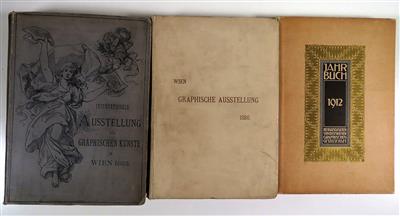 Konvolut von drei Büchern, Wiener Graphik-Ausstellungen 1883, 1886: - Schmuck, Kunst & Antiquitäten