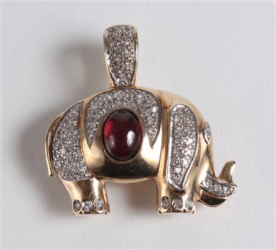 Diamantanhänger "Elefant" - Klenoty, umění a starožitnosti