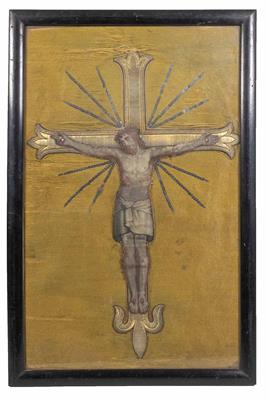 Christus am Kreuz auf Strahlenkranz, Italienisch oder Französisch, 19. Jahrhundert - Klenoty, umění a starožitnosti