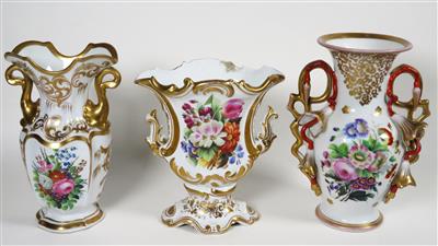 3 Vasen, Böhmen, Mitte 19. Jahrhundert - Schmuck, Kunst & Antiquitäten