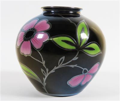 Kleine Vase mit Silberauflage, Porzellanfabrik F. Thomas, Marktredwitz und Spahr, Schwäbisch Gmünd, um 1940/50 - Schmuck, Kunst & Antiquitäten