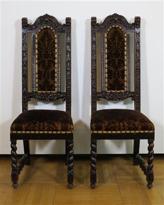 Paar Pfostenstühle im Frühbarockstil, 19. Jahrhundert - Schmuck, Kunst & Antiquitäten